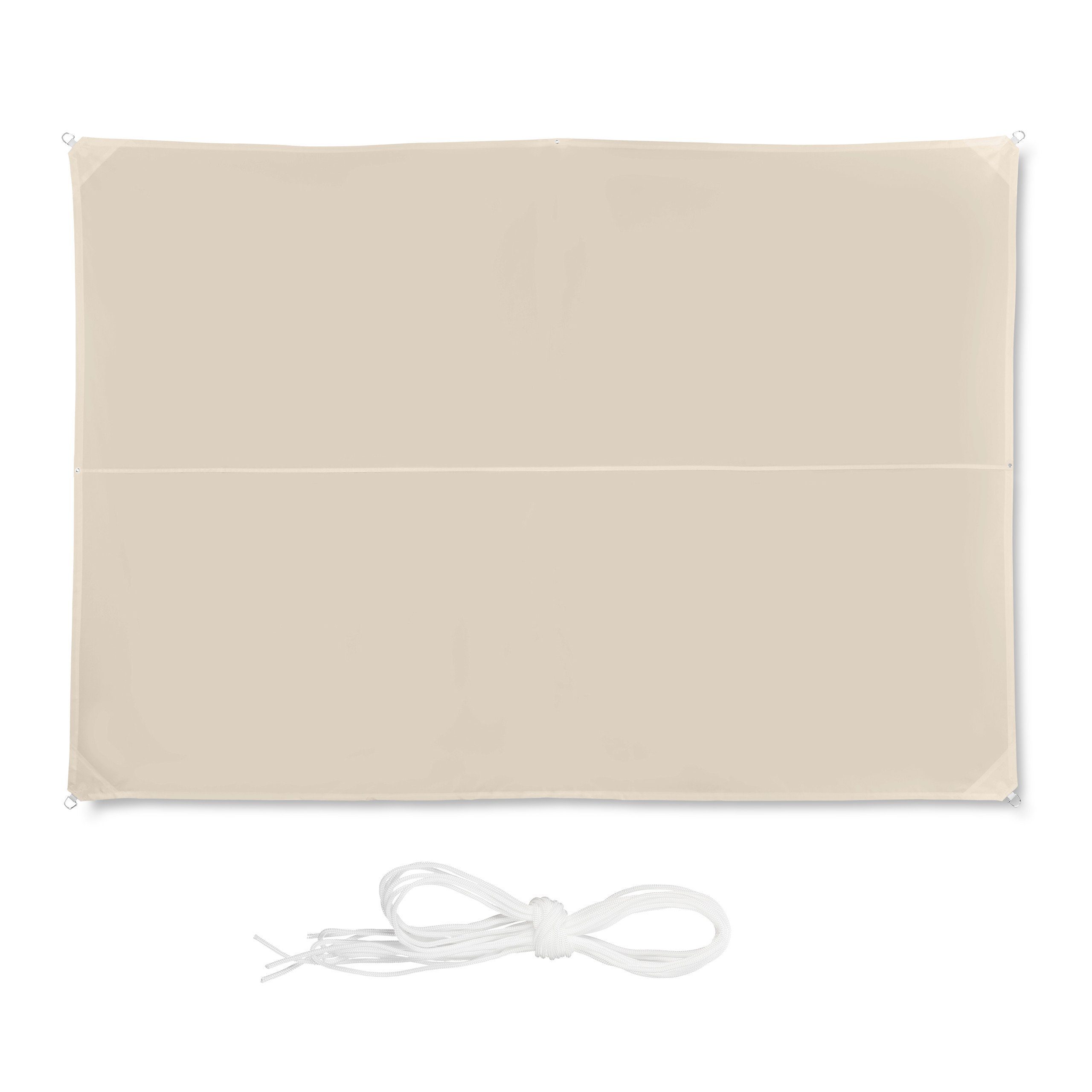 relaxdays Sonnensegel Rechteckiges Sonnensegel beige, 3 x 4 m