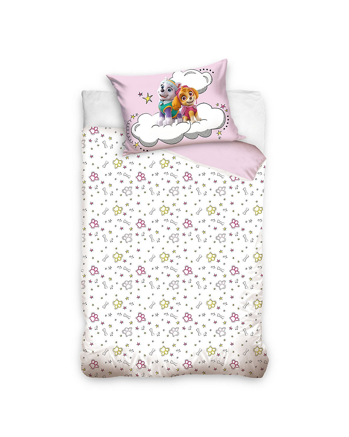 Kinder-Bettwäsche Mädchen Paw Patrol, Renforcé, 100 x 135 cm + 40 x 60 cm