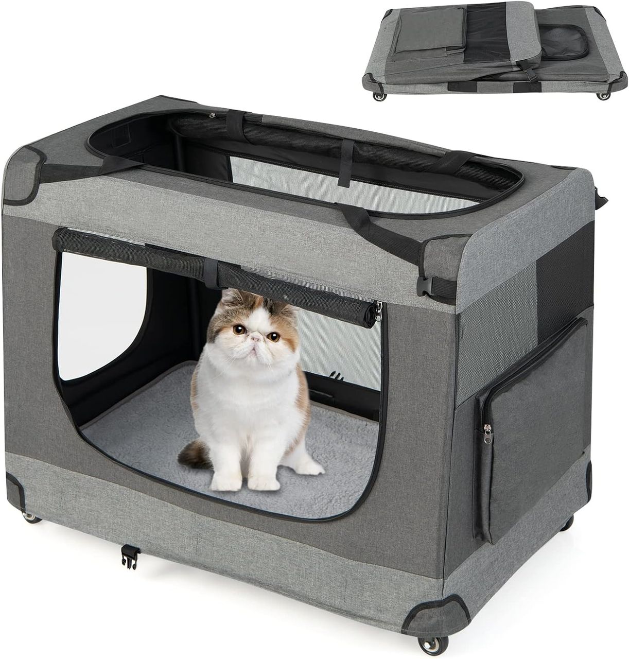 Costway Große Hundetransportbox XL, 82,5x59x67cm