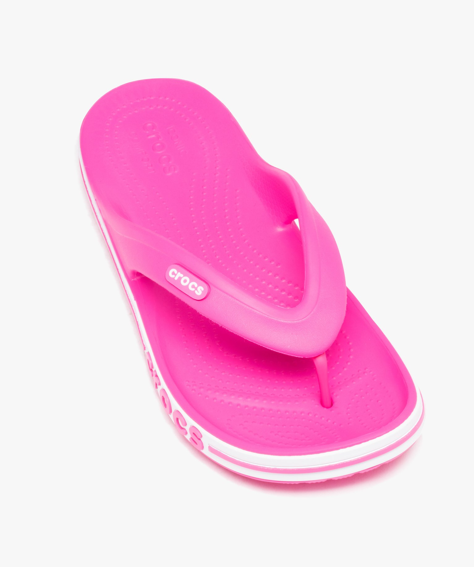Tongs femme unies à semelle épaisse sportive - Crocs rose | GEMO