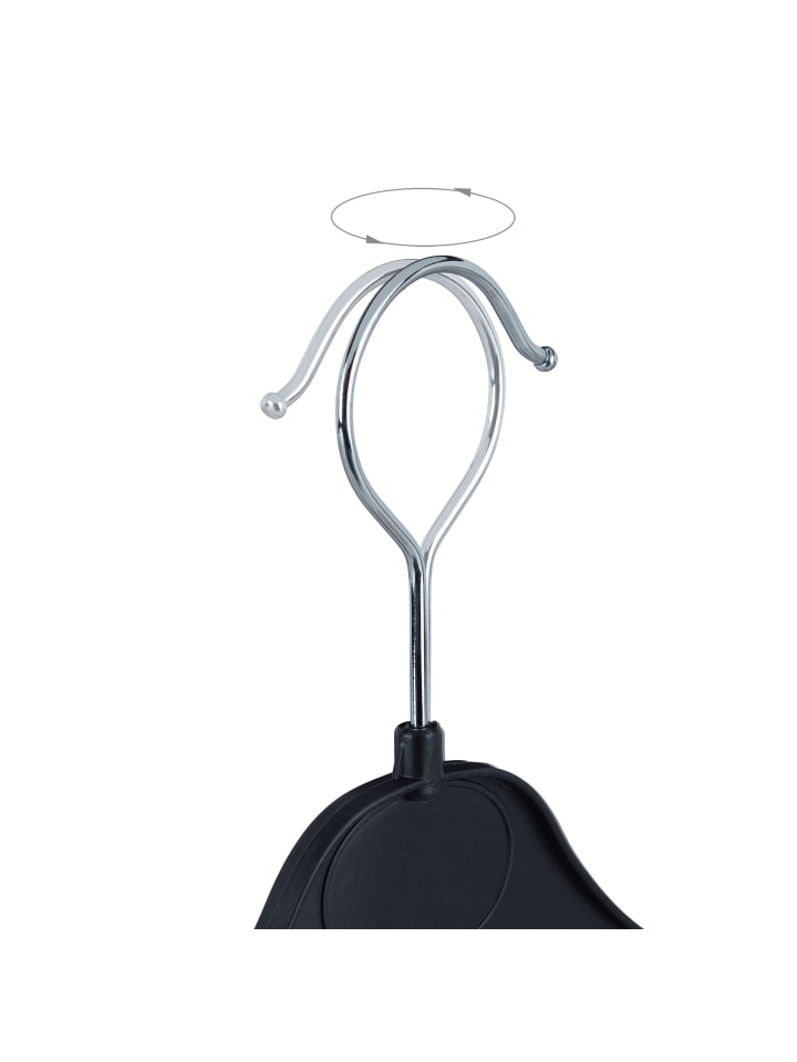 relaxdays 30er Set: Kleiderbügel Basic in Schwarz günstig kaufen onesize