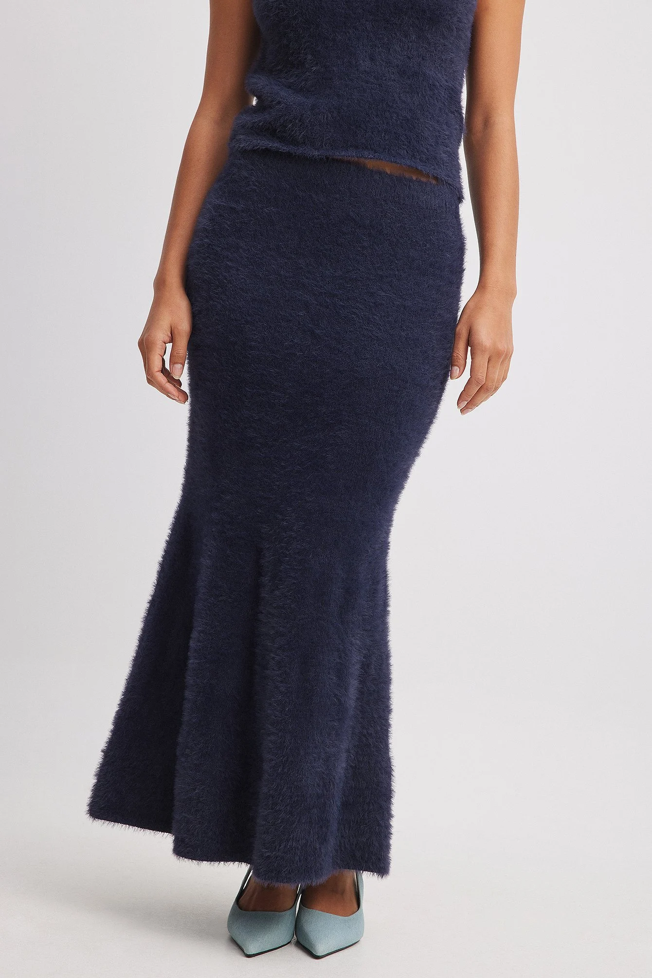 Maxi-Strickrock mit tiefer Taille