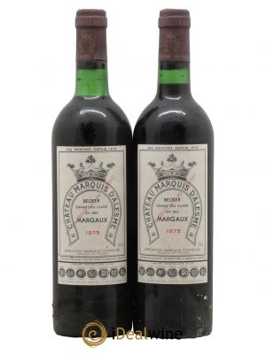 Château Marquis d'Alesme Becker 3ème Grand Cru Classé  1975 - Lot de 2 Bouteilles