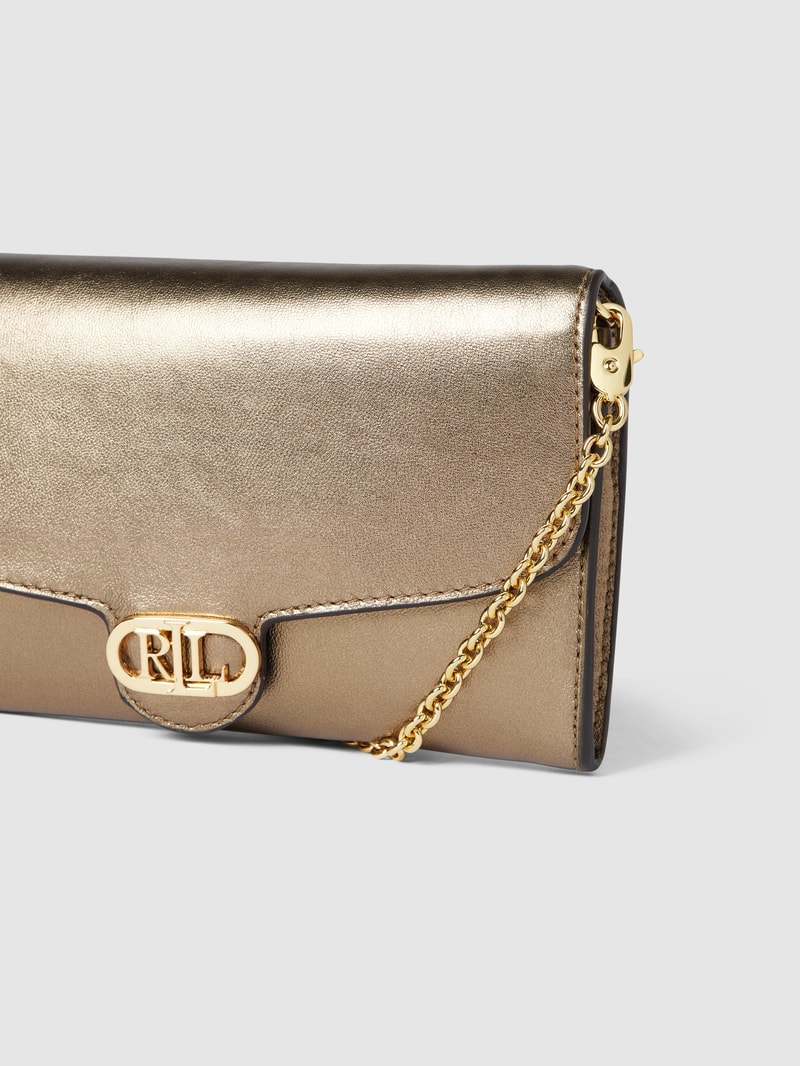 Clutch mit Label-Applikation Modell 'ADAIR' in gold
