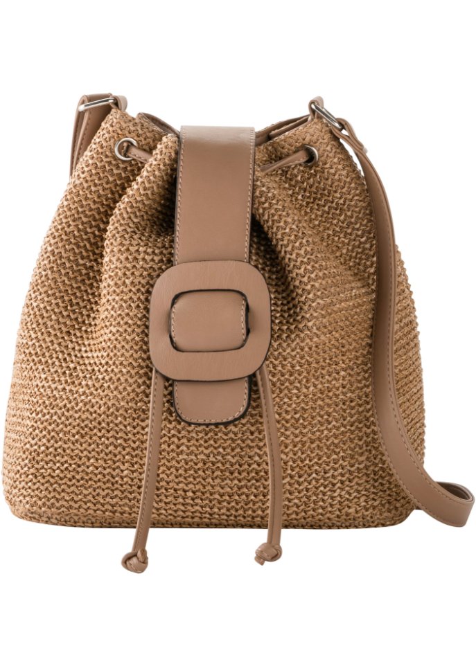 Beuteltasche in Strohoptik