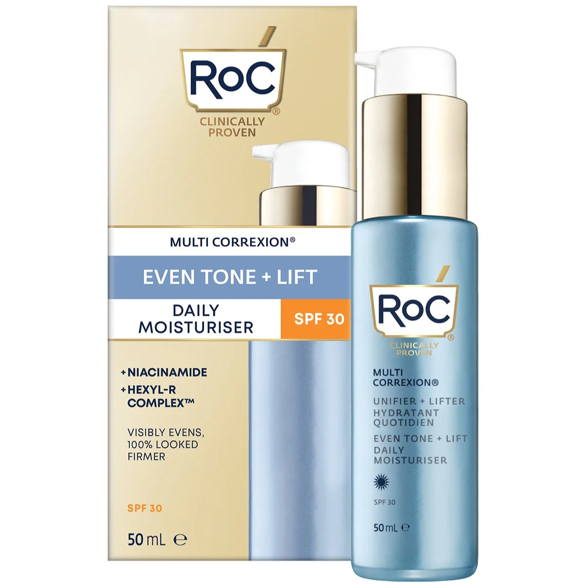 Multi Correxion Even Tone + Lifting Facial Moisturizer com FPS 30 - Creme de dia com efeito lifting, hidratante, antiacne e iluminador.
