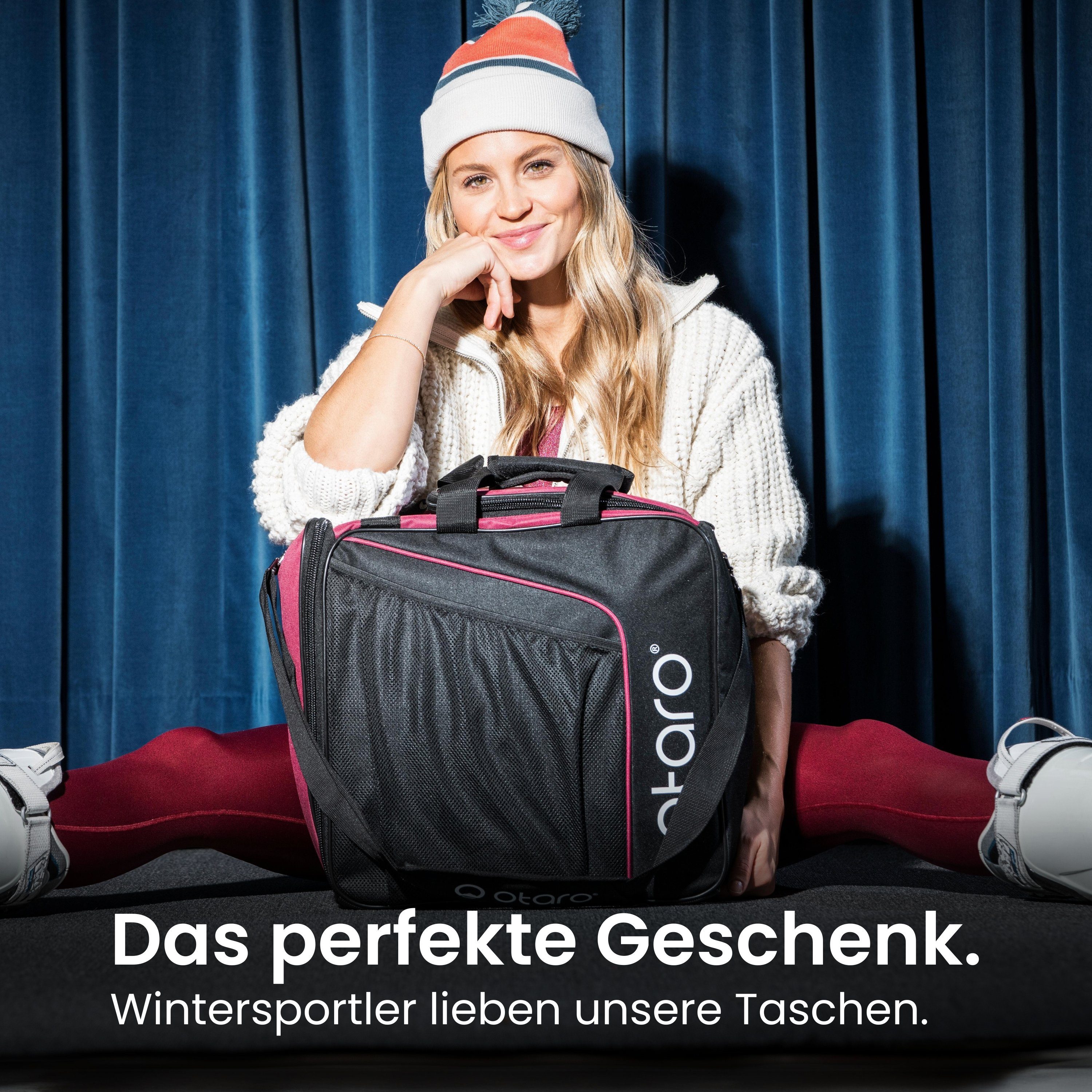Otaro Sporttasche Skischuhtasche mit Helmfach + Schultergurt, Classic 44L (Schutz für deine Ausrüstung, Perfekt durchdacht, ausklappbare Standfläche, für Skifahrer + Boarder)