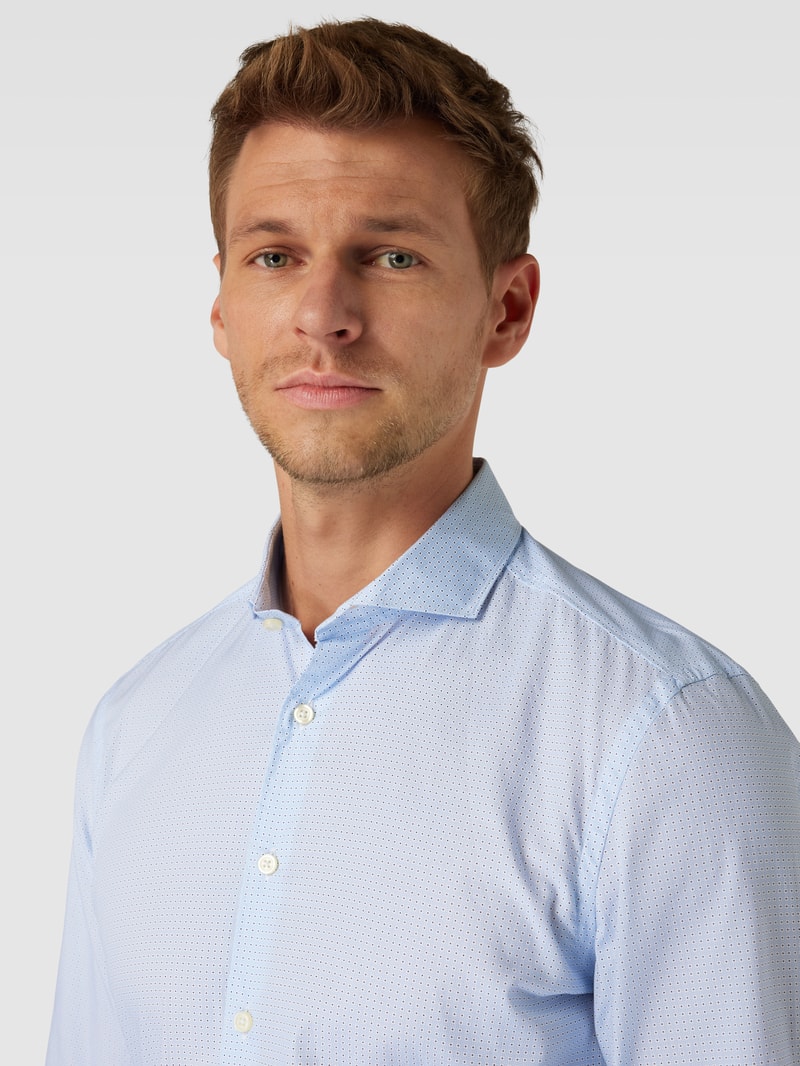 Regular Fit Business-Hemd mit Haifischkragen in bleu
