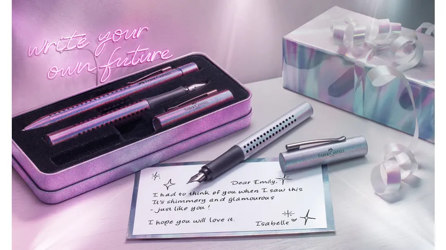 FABER-CASTELL Füller Grip Edition Glam M silver