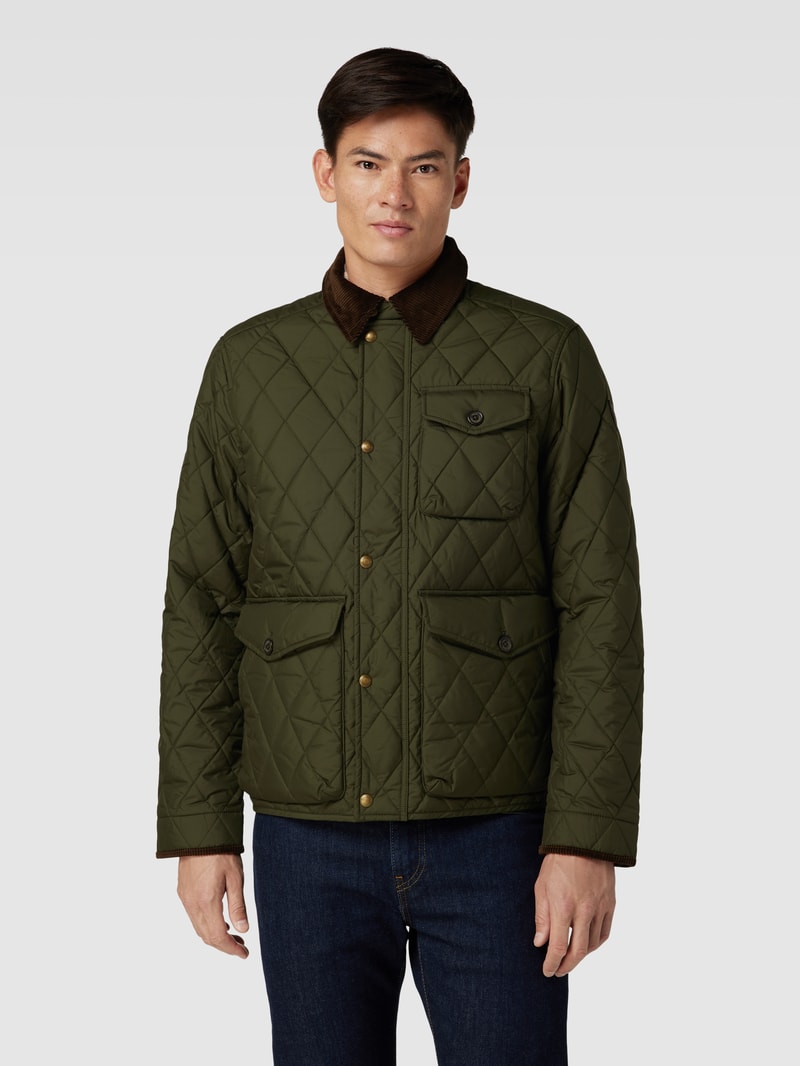 Steppjacke mit Umlegekragen Modell 'BEATON' in olivgrün
