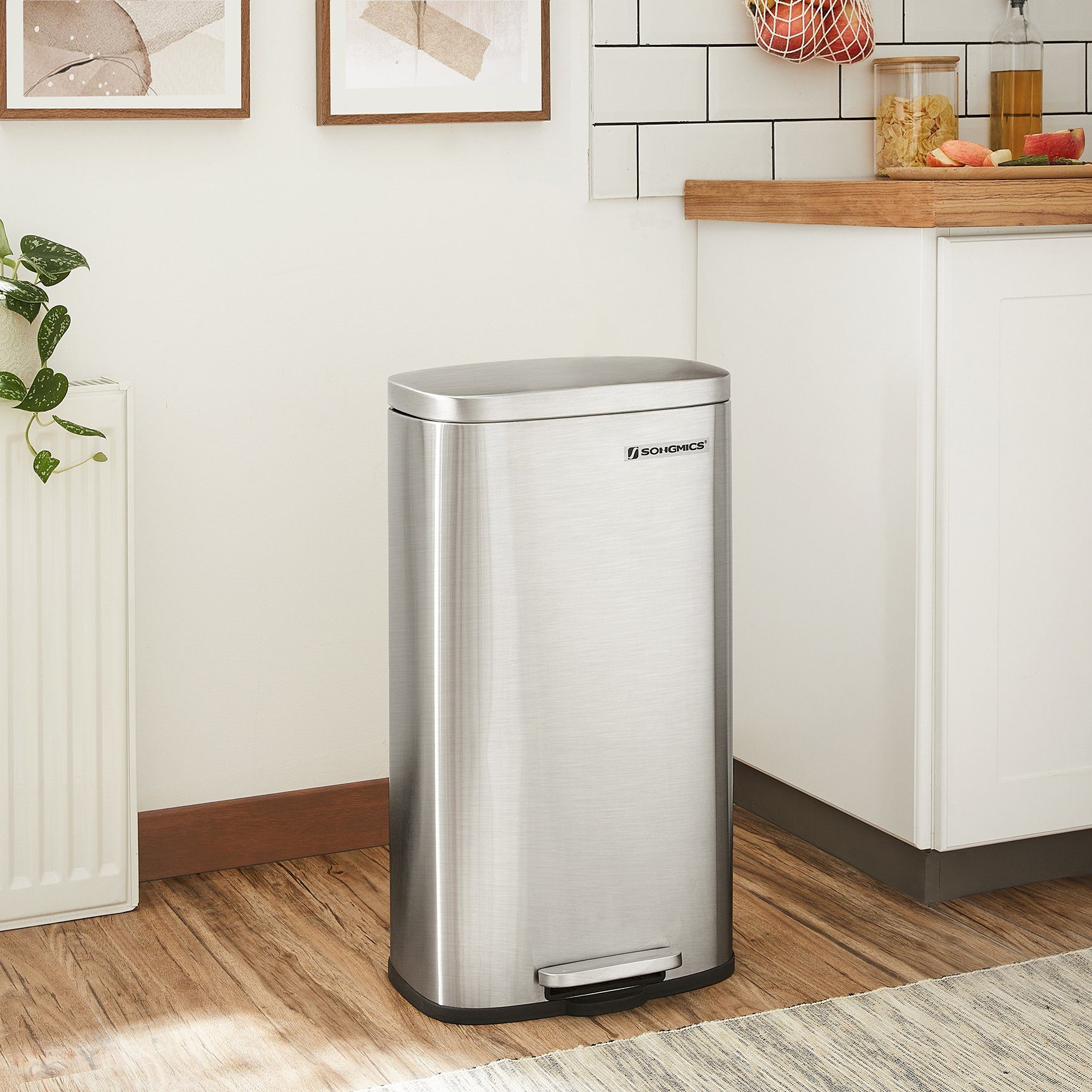 SONGMICS Mülleimer Müllbehälter, Abfalleimer, 30 L,Softclose