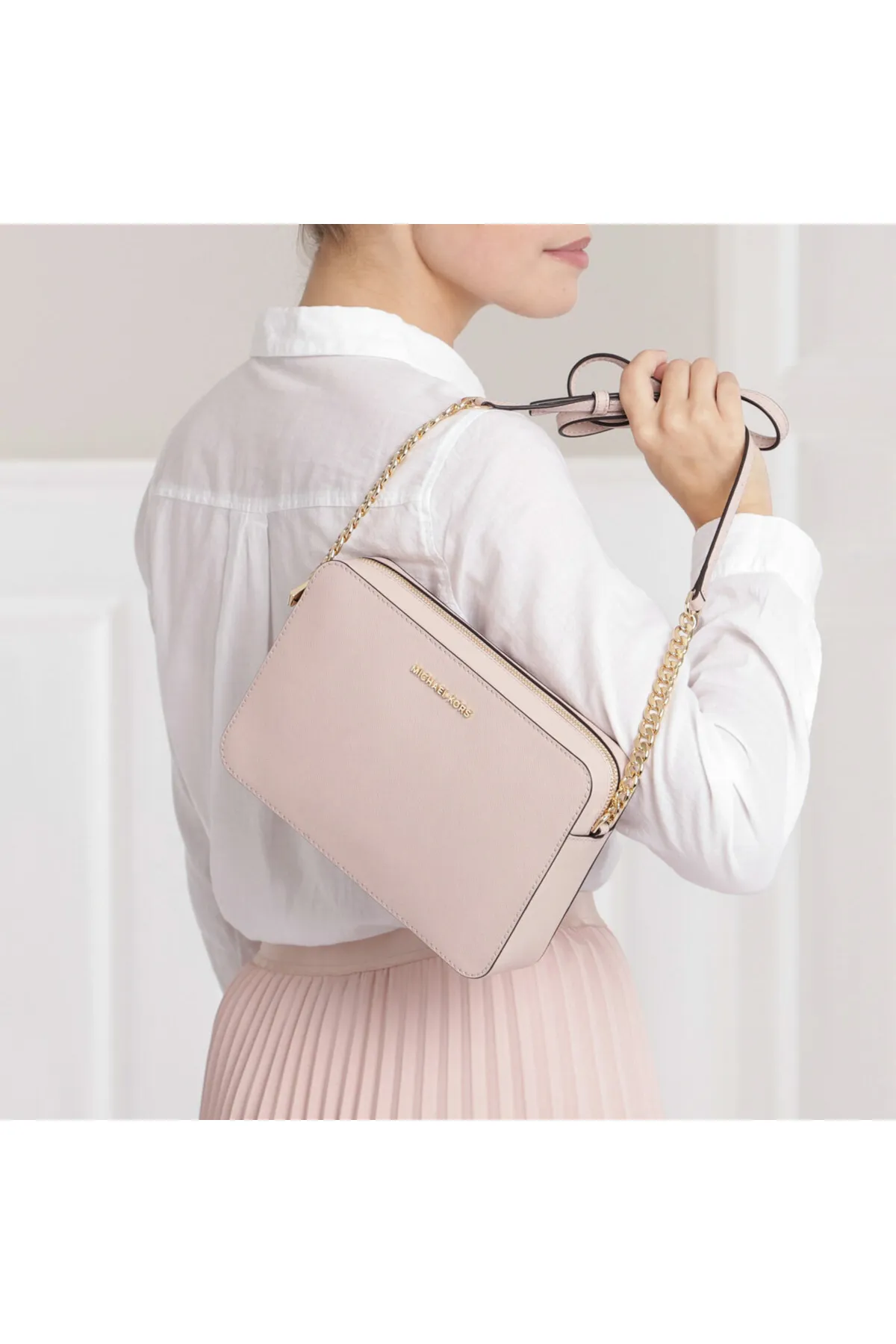 Michael Kors  Jet Set Rosa Leder Umhängetasche 32S4GTVC3L-187