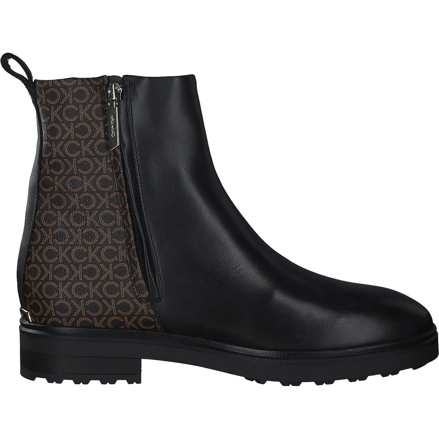 Calvin Klein HW0HW01313, Chelsea Boots, Damen, Schwarz /Brown Mono