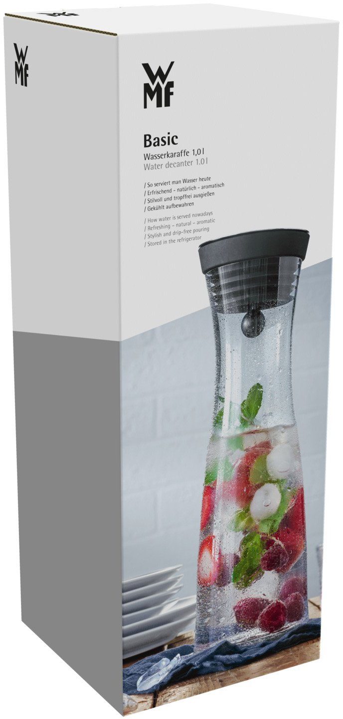 WMF Wasserkaraffe Basic, (1-tlg), mit Silikonrand, 1 Liter