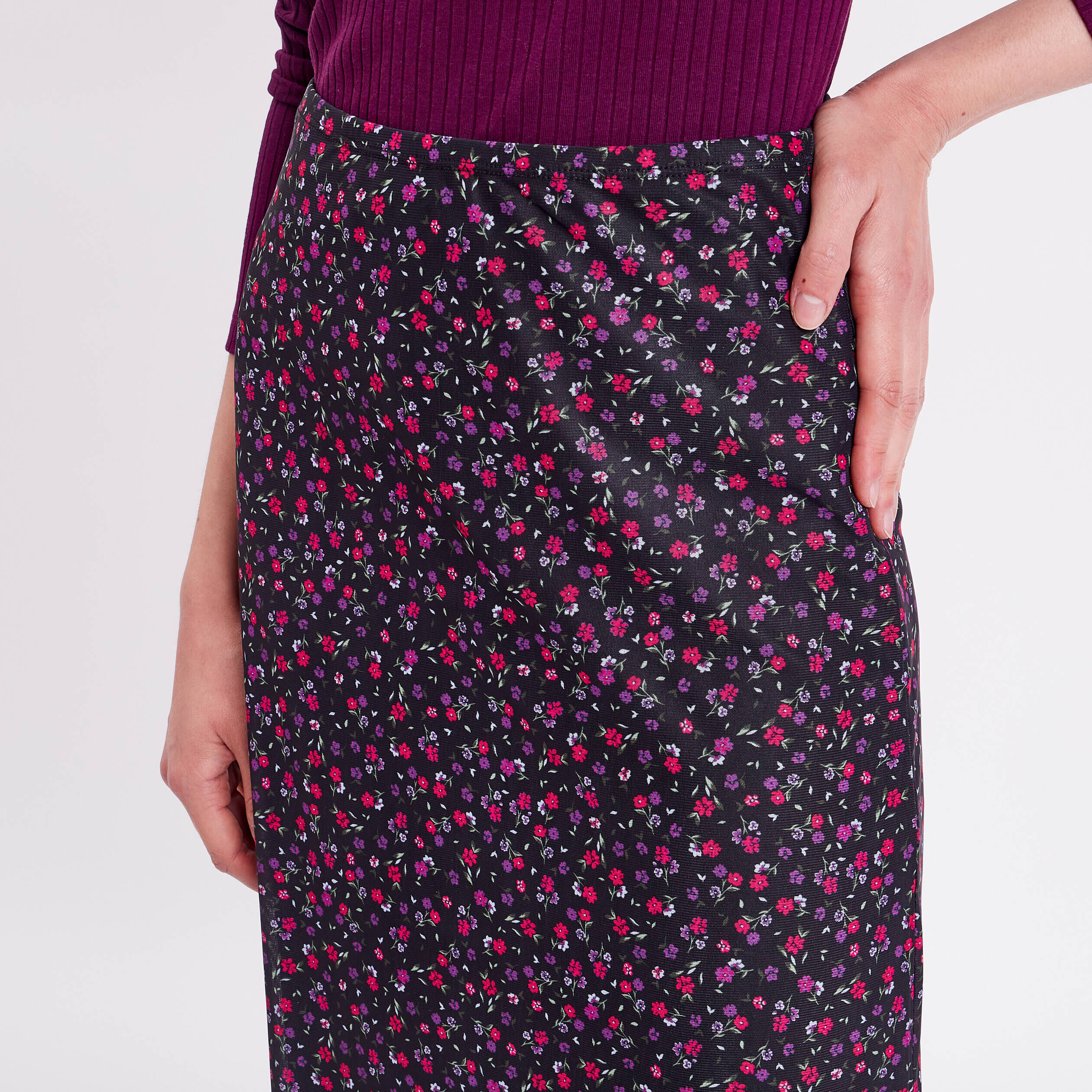 Jupe droite noir femme | Cache Cache
