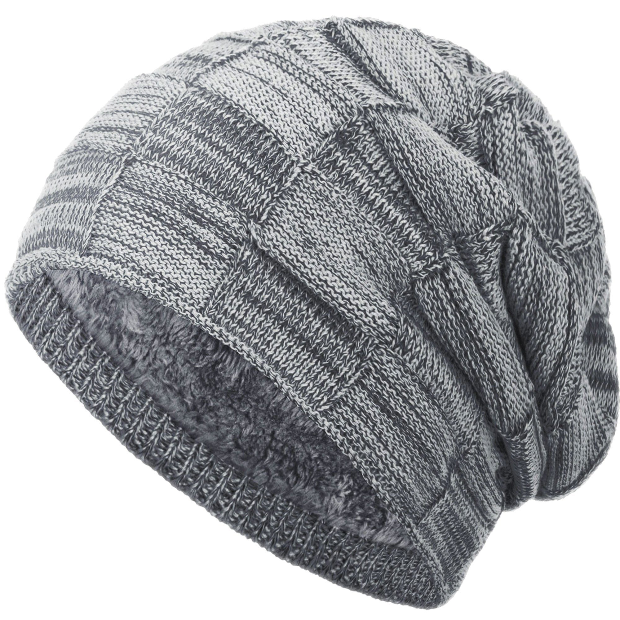 compagno Strickmütze (1-St) Gefütterte Beanie Wintermütze Damen Herren Mütze Haube Winter Herbst