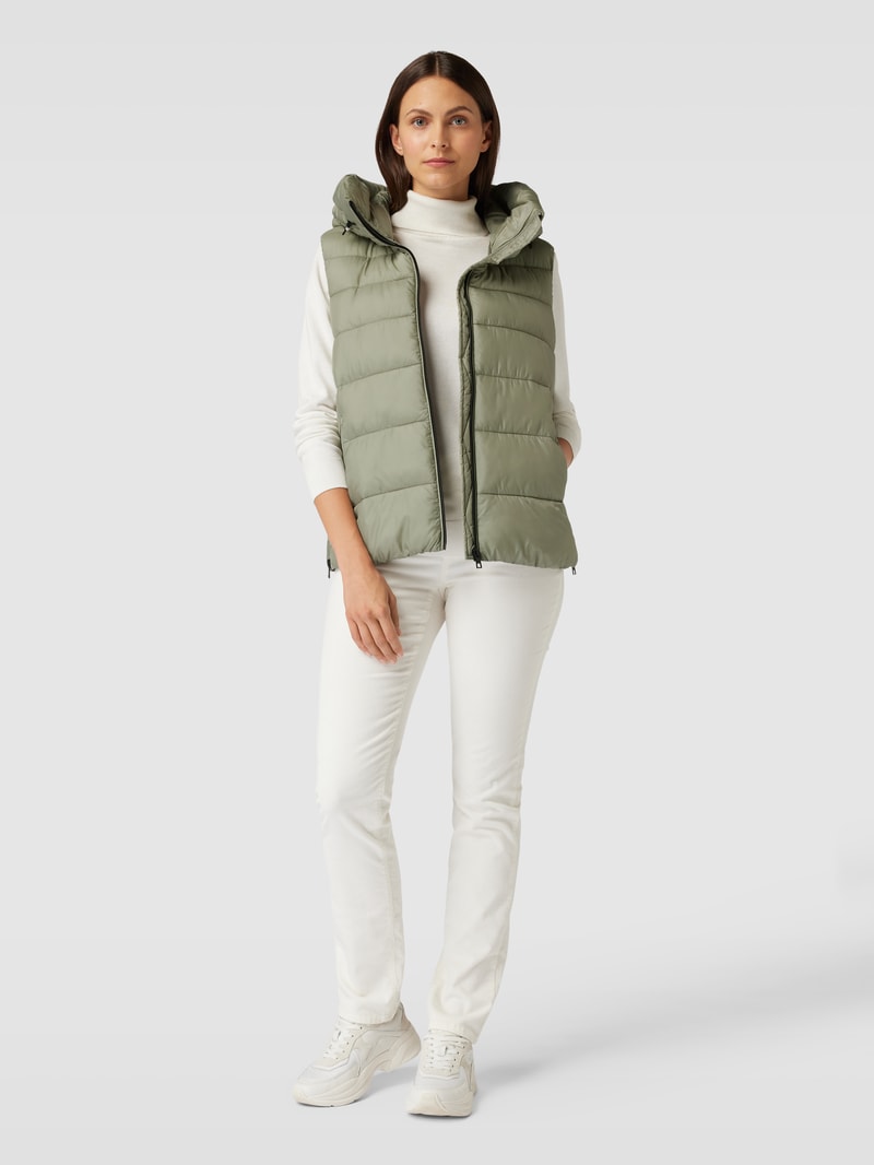 Oversized Steppweste mit Reißverschlusstaschen in mint