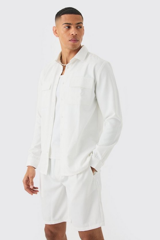 Weiches Twill Overshirt und Shorts