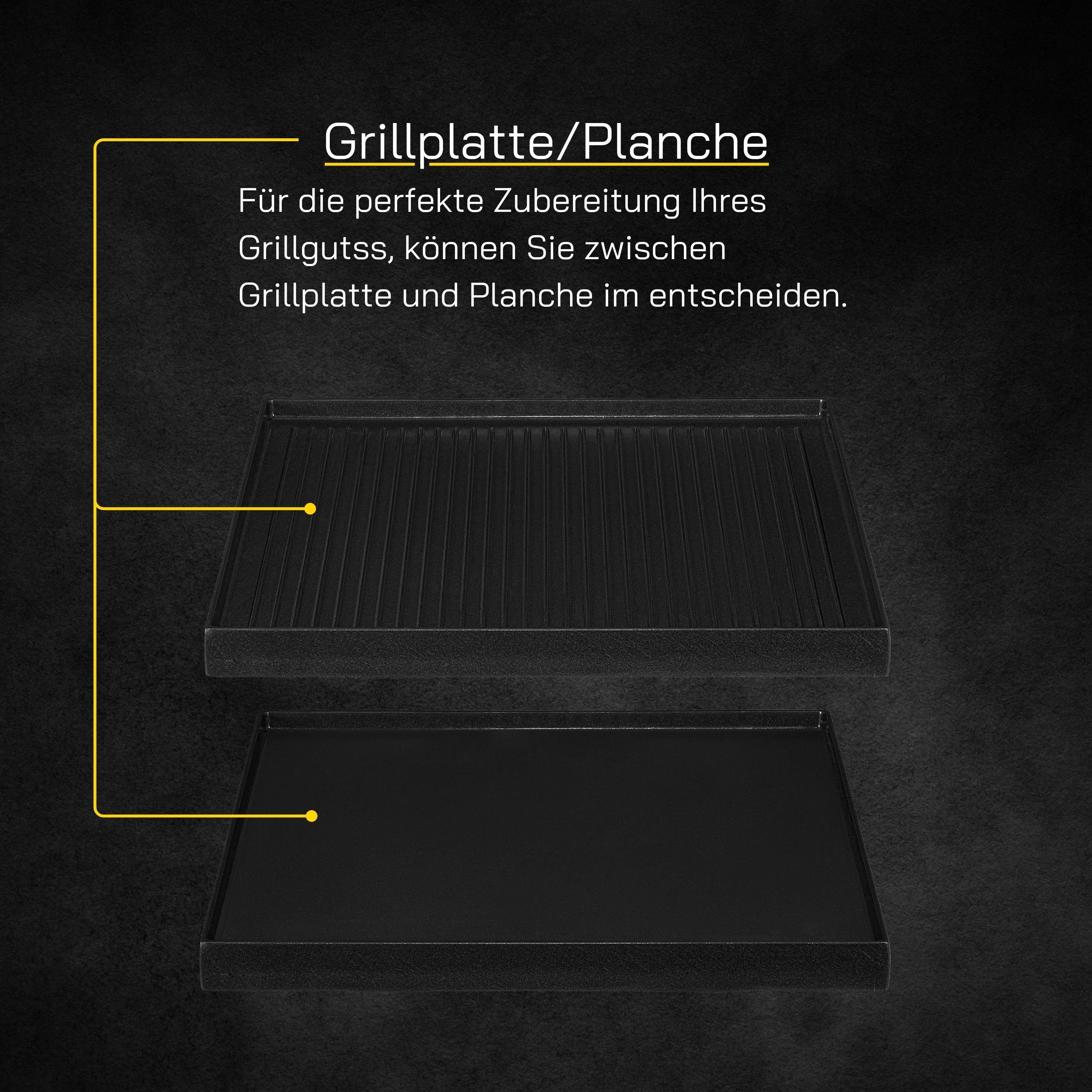 Gutfels Raclette RACLETTE 4010, 4 Raclettepfännchen, 900 W, Wendeplatte als Grill oder Plancha, 4 Personen, Antihaftbeschichtung