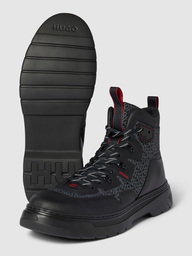 Schnürboots mit Label-Details Modell 'Urian' in schwarz