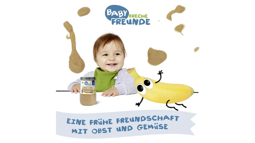 Freche Freunde Bio Gläschen Abendbrei Banane, Apfel mit Grieß 190 g