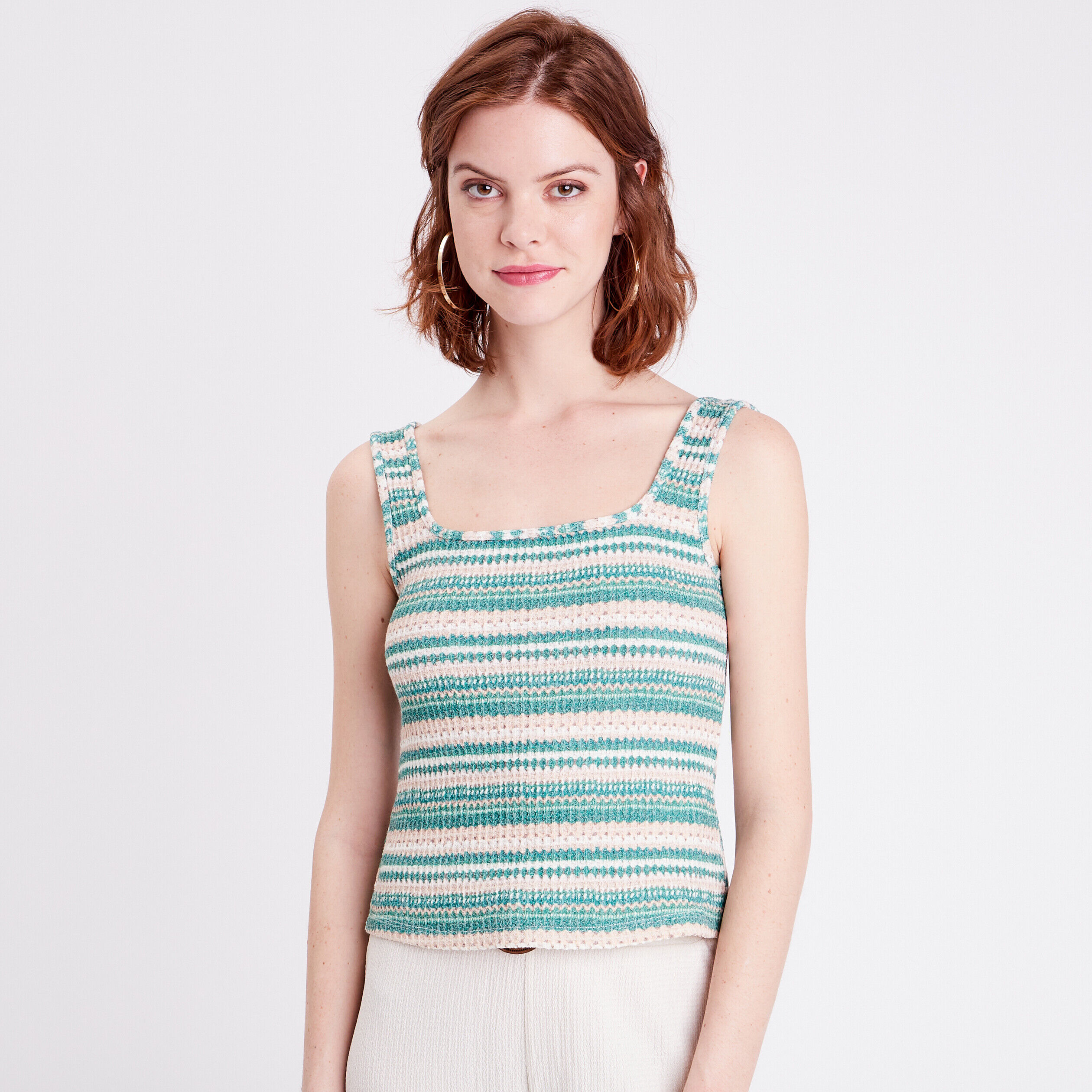 Débardeur crochet vert femme | Cache Cache