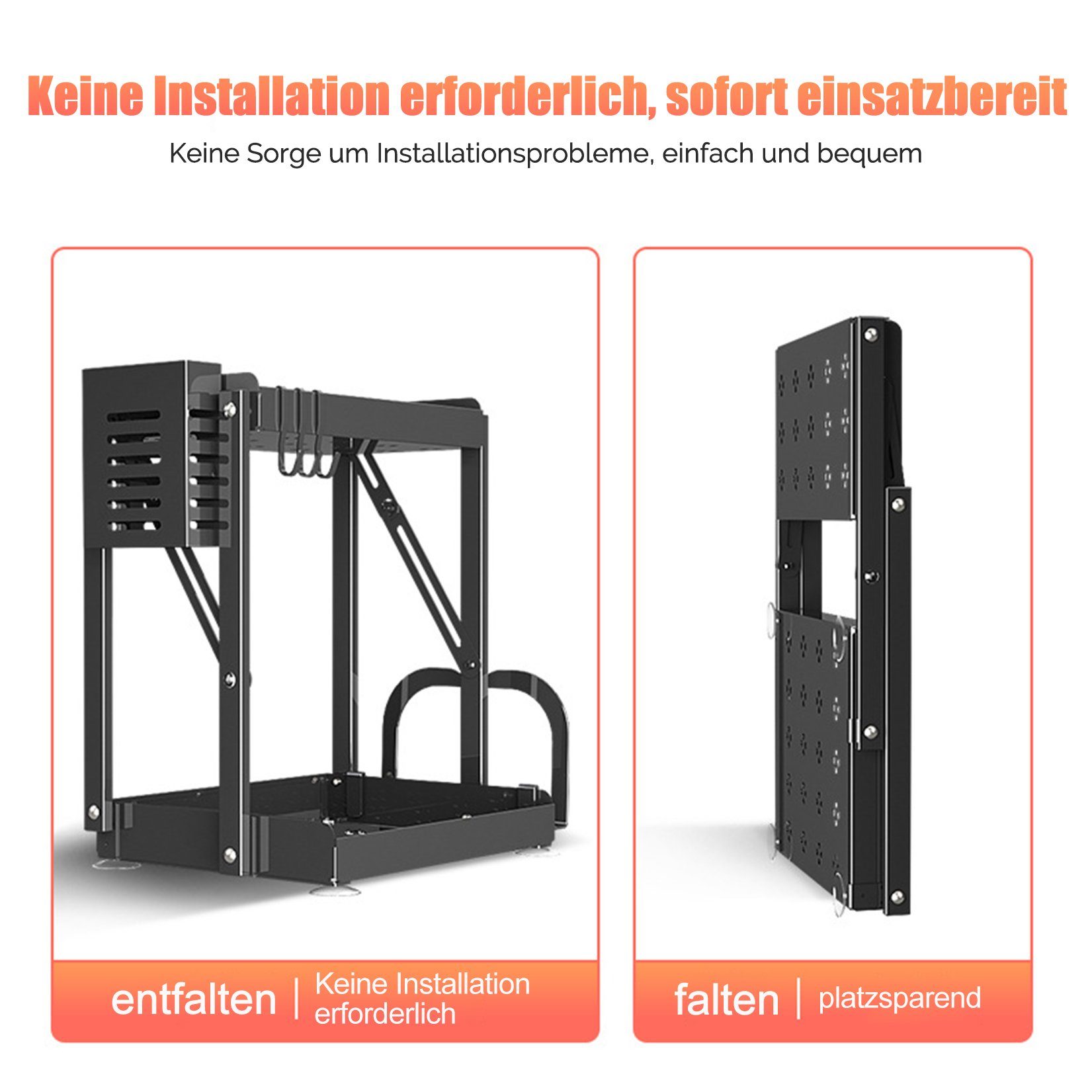 GREELUE Gewürzständer Multifunktional Gewürzregal Stehend,2 Etagen Rostfrei Gewürzständer, Küchenregal Arbeitsplatte Organizer für Arbeitsplatte Aufbewahrung