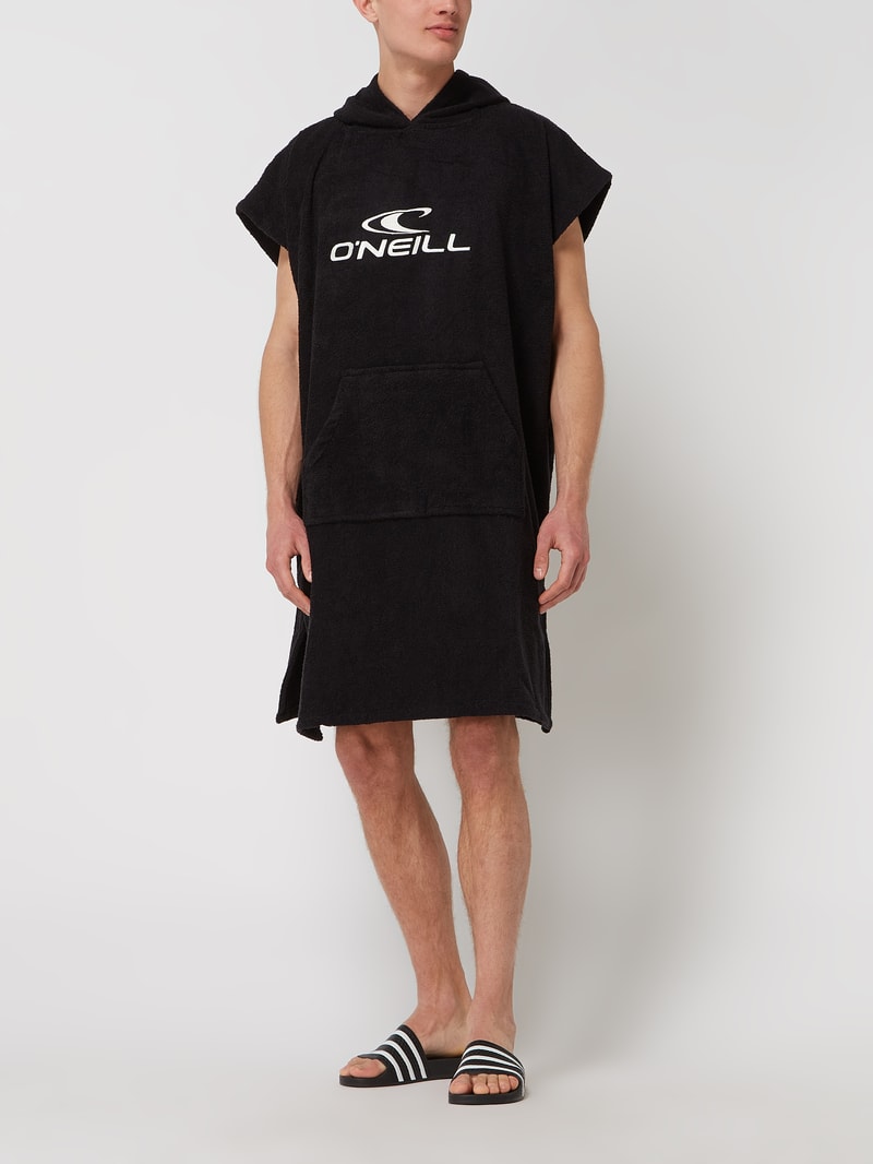 Bademantel in Schlupfform Modell 'Jack's Towel' in schwarz