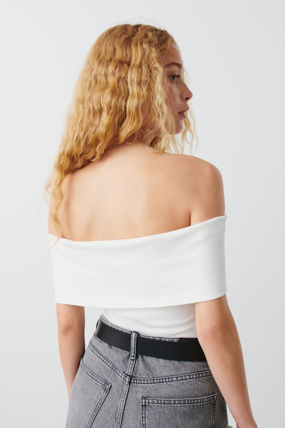 Folded off shoulder top