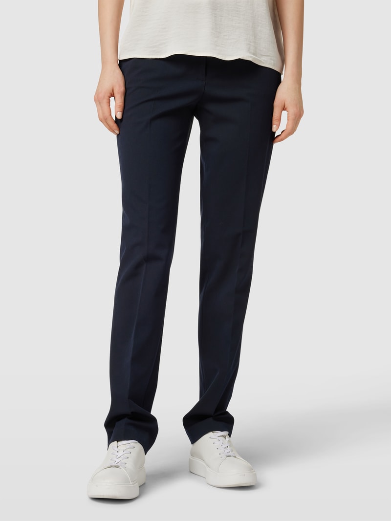 Stoffhose mit Bügelfalten in marineblau