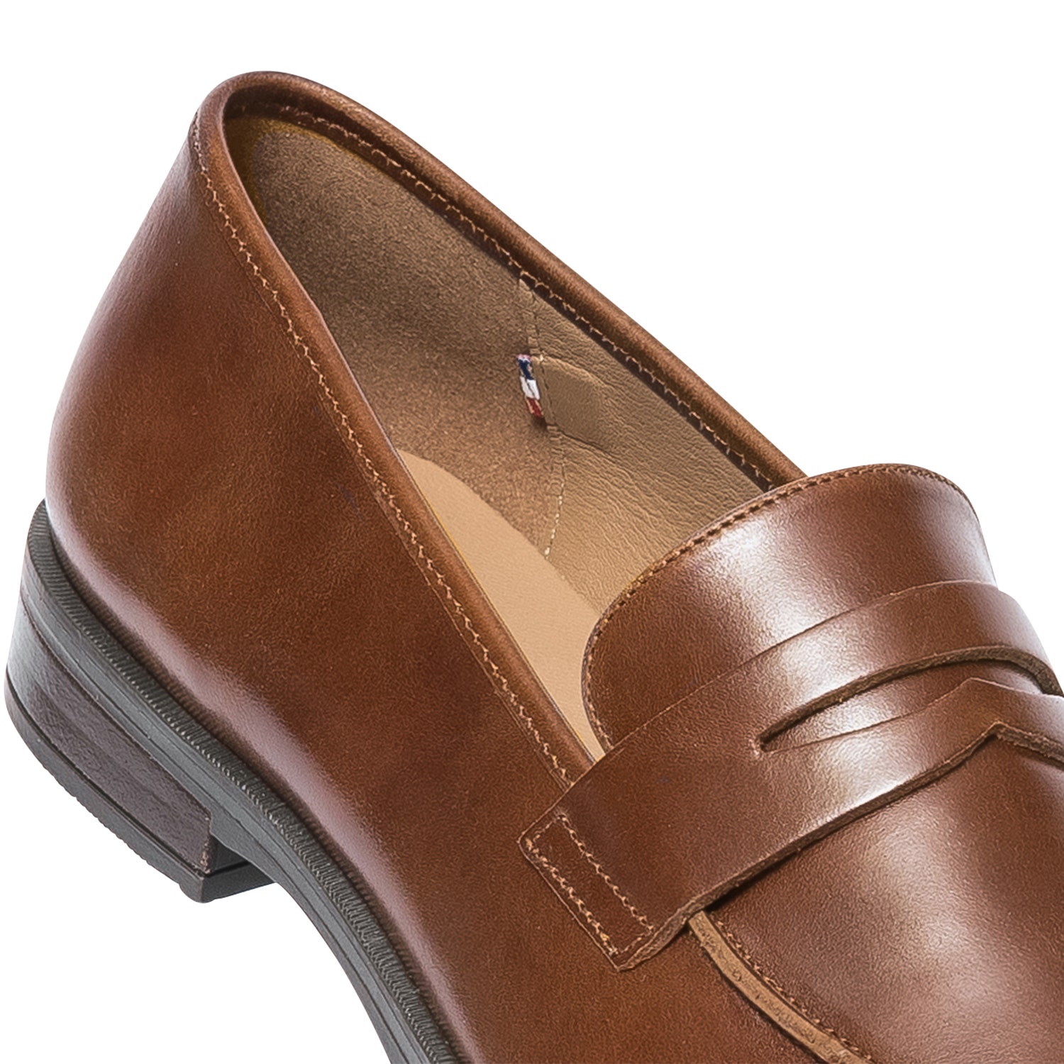 Mocassin ERAM FLEX cognac en cuir verni