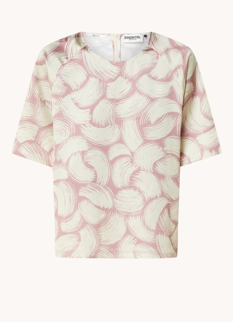 Essentiel Antwerp Fased satin top with print