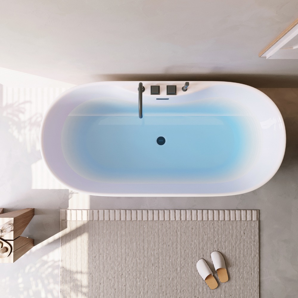 Home Deluxe Badewanne LENI mit schwarzer Armatur