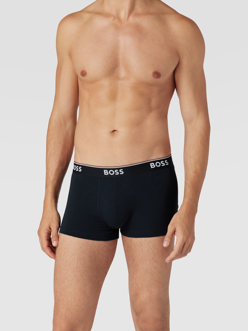 Trunks mit elastischem Logo-Bund im 3er-Pack in dunkelblau