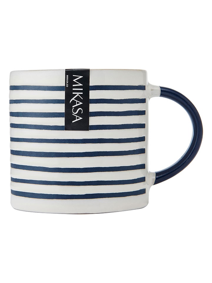 Mikasa 2er-Set: Tassen in Weiß/ Dunkelblau - 390 ml günstig kaufen onesize