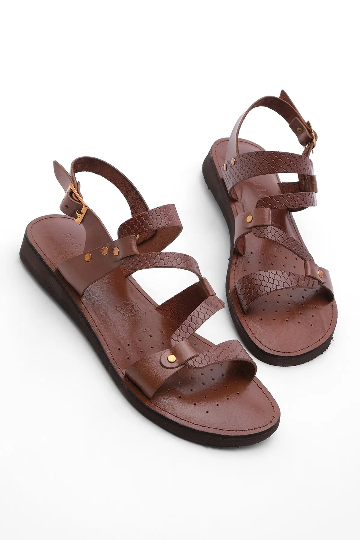 Marjin  Sandalette - Braun - Flacher Absatz