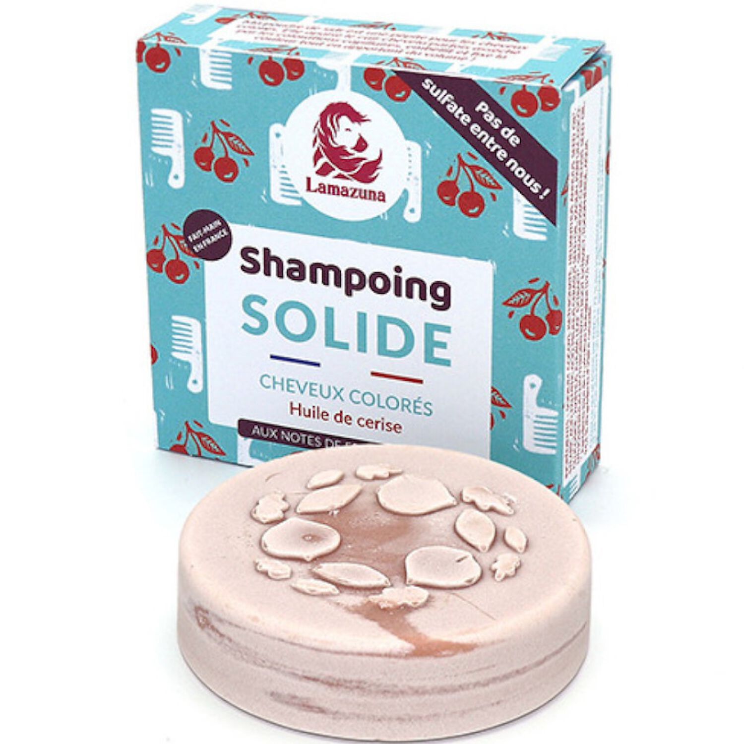 Lamazuna Shampooing Solide Cheveux Colorés - Huile de Cerise 70g