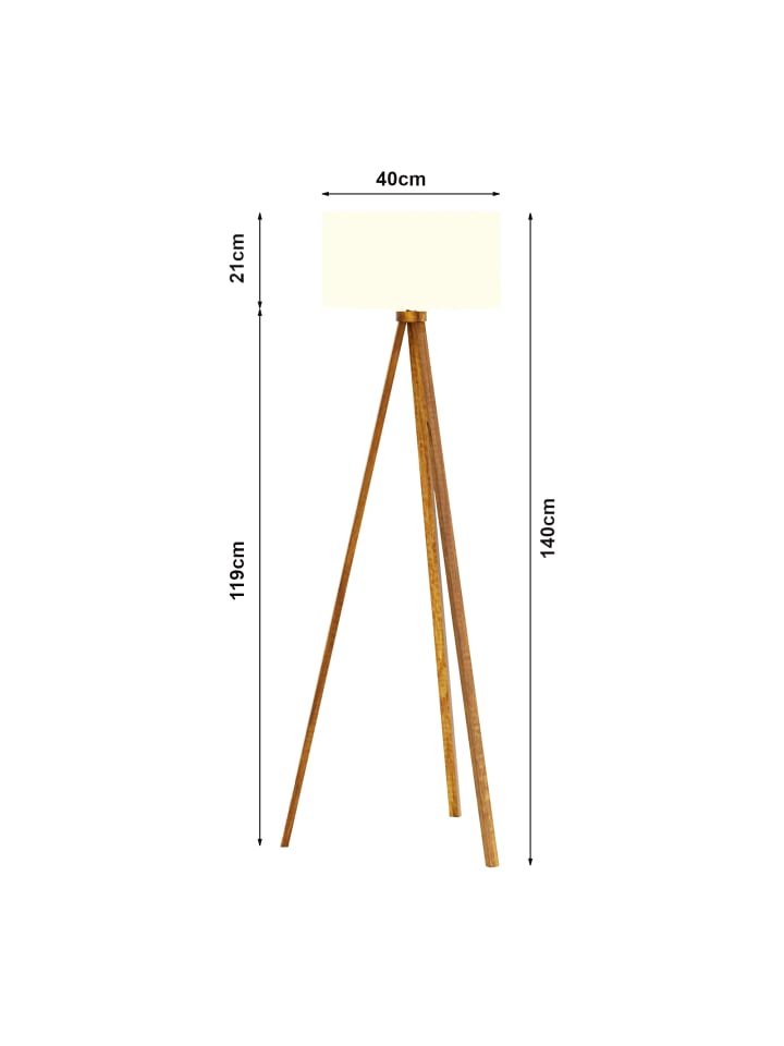 lux.pro Stehlampe Royal Tunbridge Wells in Braun Weiß (H)140cm (B)40cm (T)40cm günstig kaufen onesize
