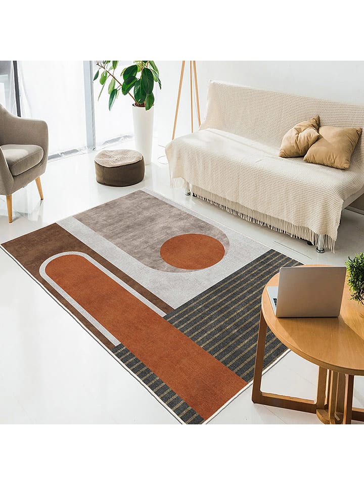 CARPET DIEM Kurzflor-Teppich in Hellbraun/ Grau/ Schwarz günstig kaufen