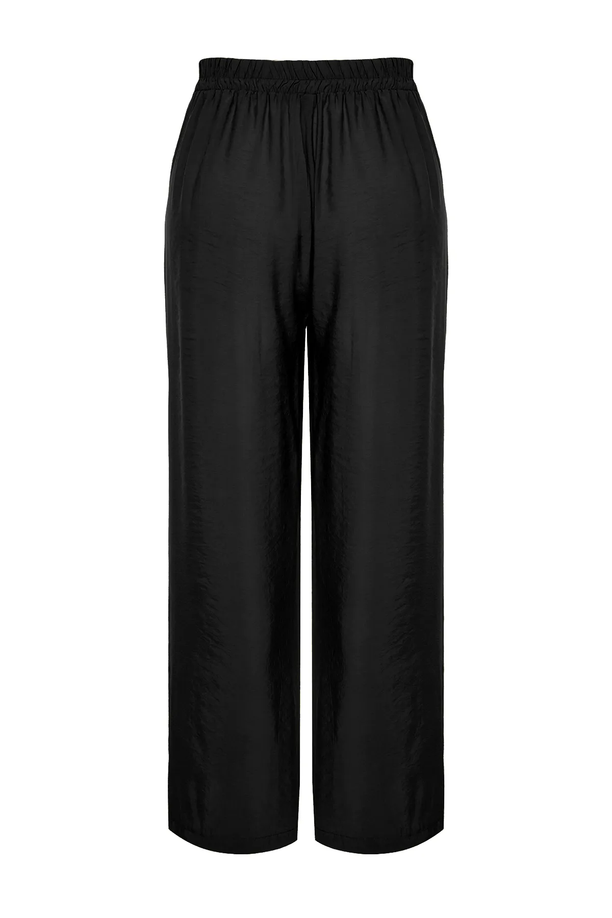 Trendyol Curve  Schwarze gewebte Hose mit weitem Bein TBBSS24AR00011
