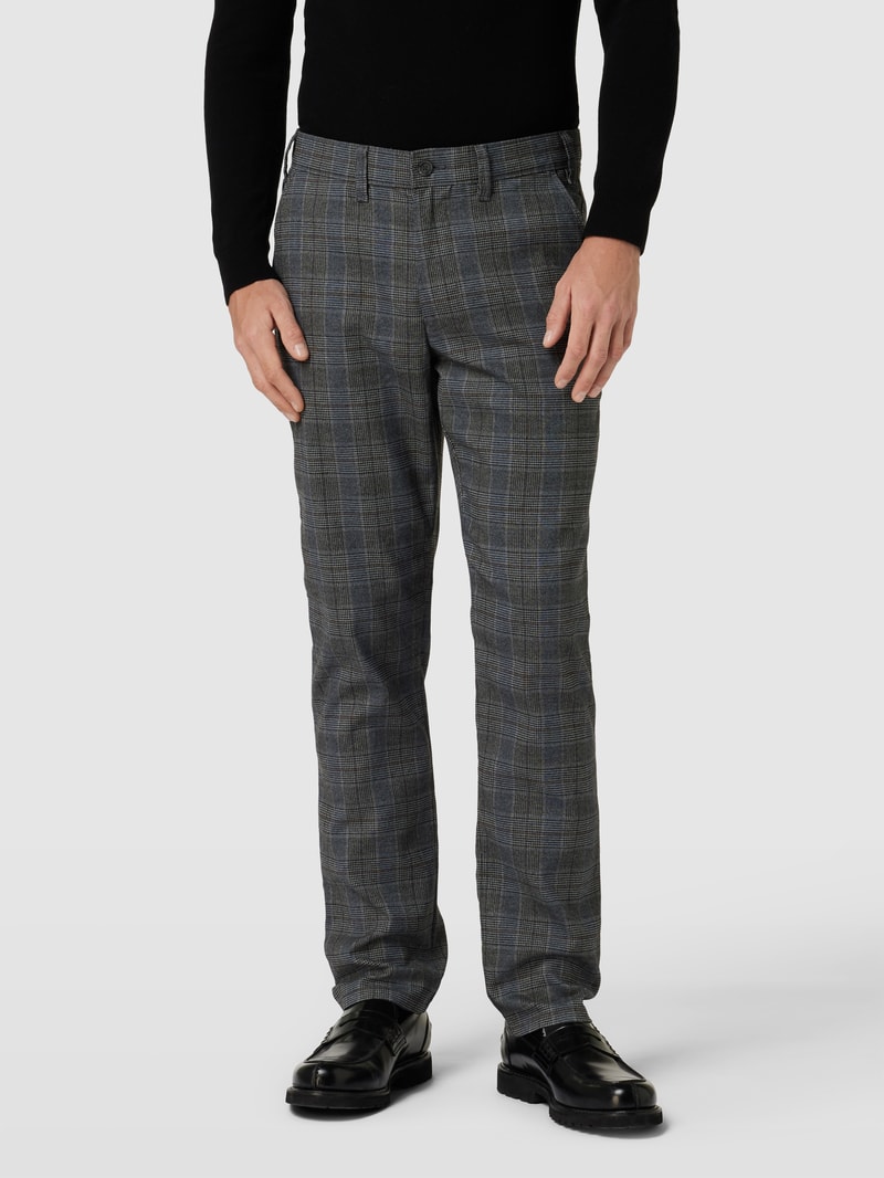 Stoffhose mit Tartan-Karo in dunkelgrau
