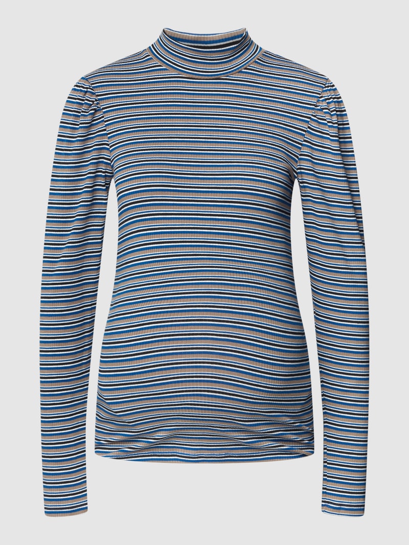 Umstands-Longsleeve mit Streifenmuster Modell 'Blakely' in schwarz