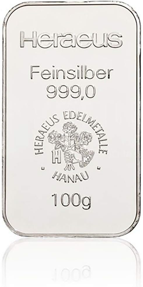 Goldschulz Grußkarten Heraeus 100g Silberbarren im Blister