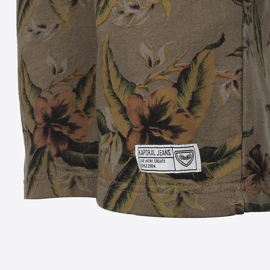 ROADY  Short jogging kaki imprimé floral garçon en 100% coton