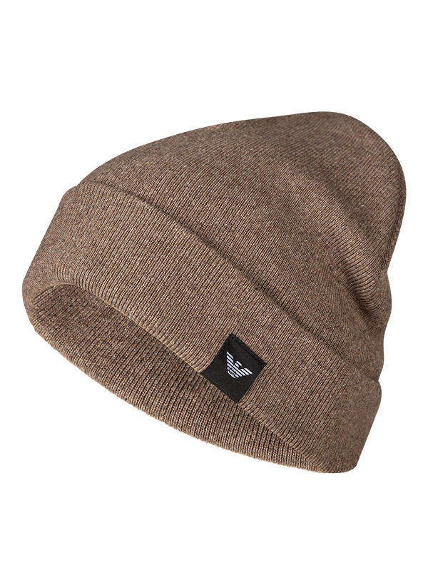 EMPORIO ARMANI, Mütze, Wolle-Kaschmir, taupe meliert