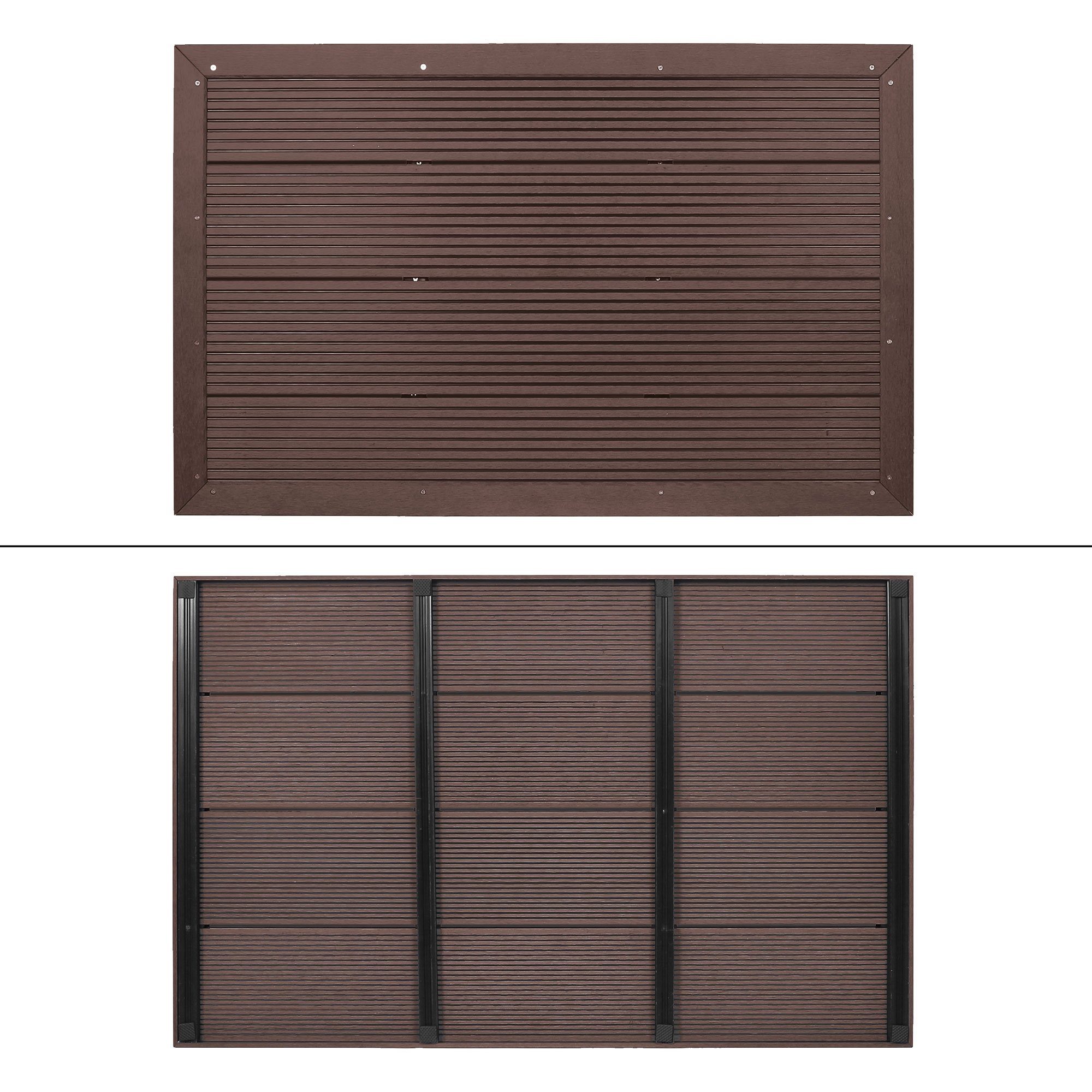 ML-DESIGN Solardusche WPC Bodenelement Bodenplatte für Gartendusche Pooldusche, Braun 101x63x5,5cm,rutschfeste Unterlage inkl. Montagematerial