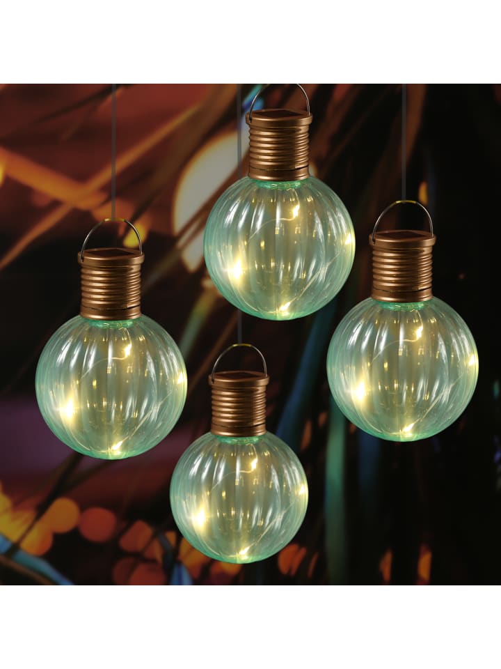 MARELIDA 4x LED Solar Glühbirne GLOW D: 8cm in türkisblau günstig kaufen onesize