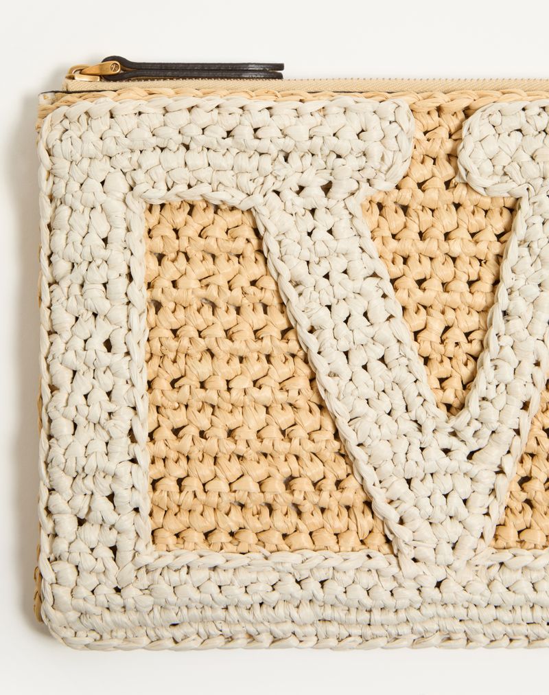 Valentino Garavani Viva Superstar Synthetic Raffia Clutch