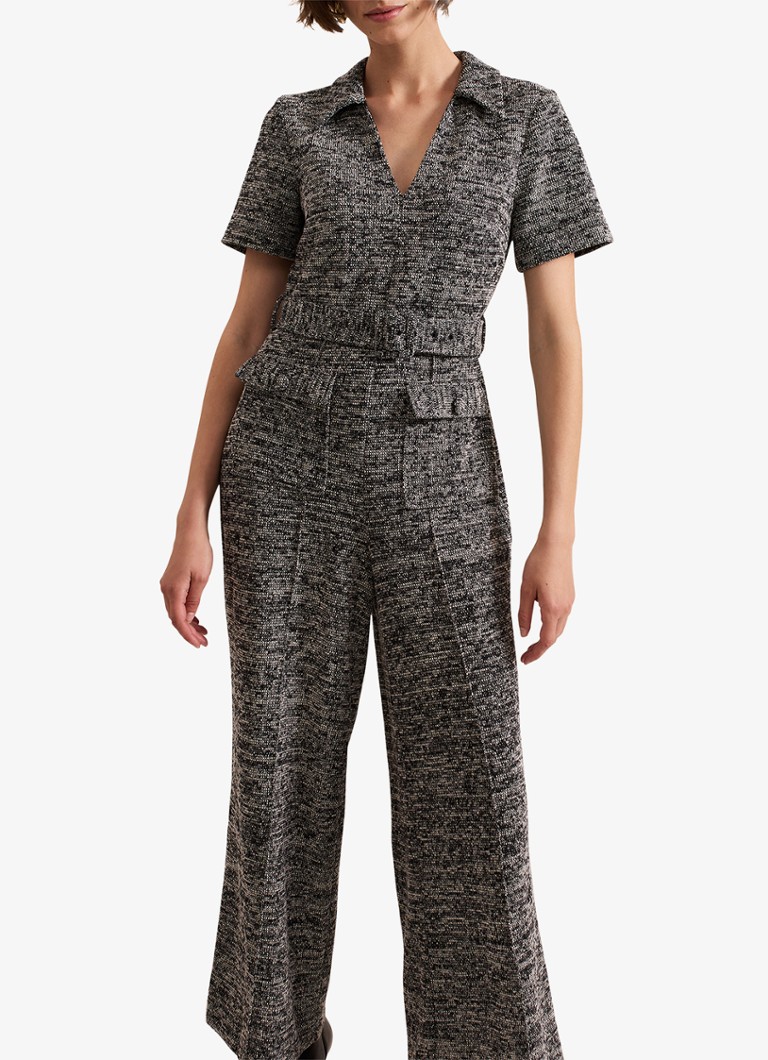 Ολόσωμη Φόρμα Phase Eight Lavinia με Φαρδιά Πόδια σε Tweed Εμφάνιση