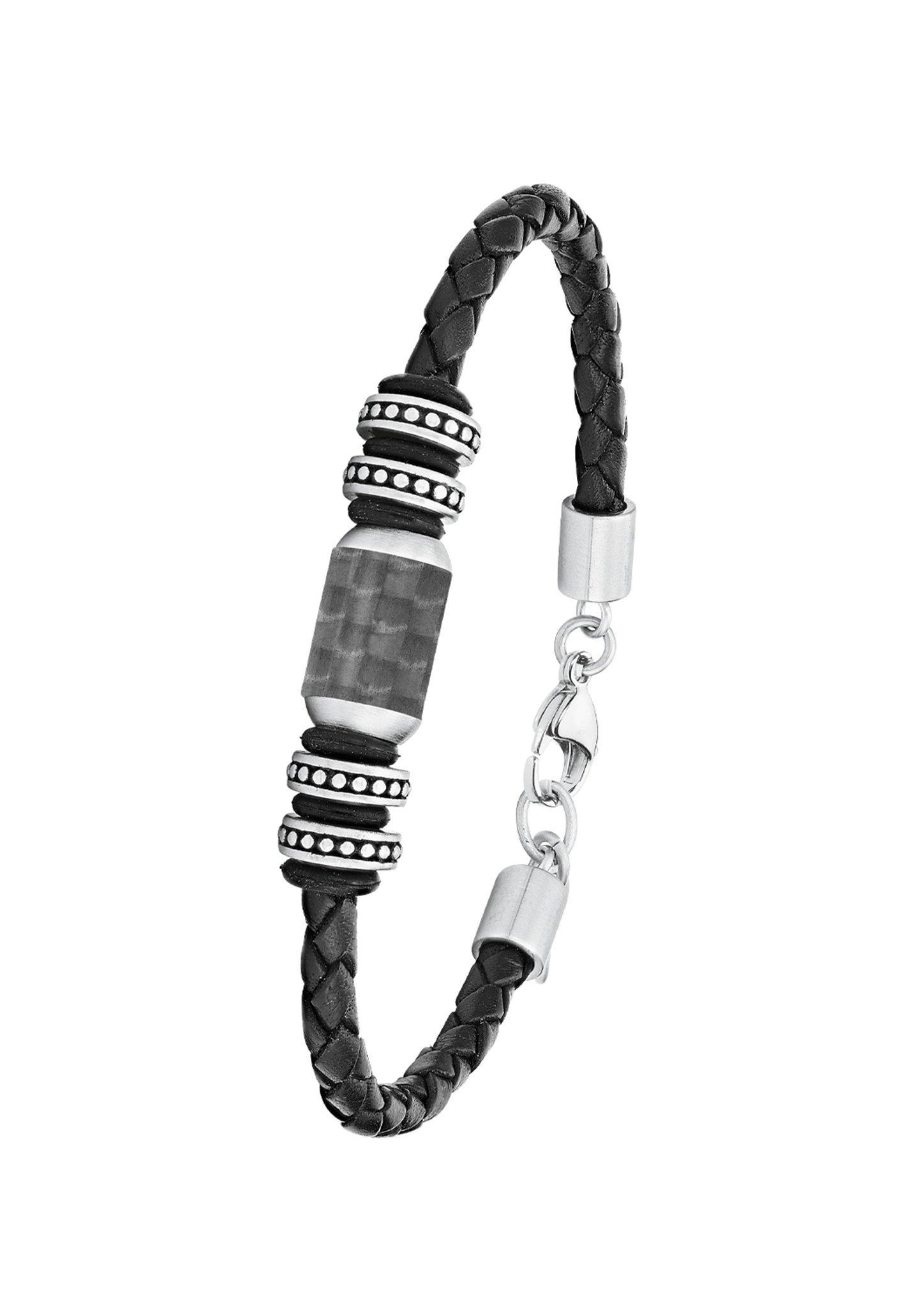Armband aus Leder und Edelstahl  272.908.6412.4257-99B0